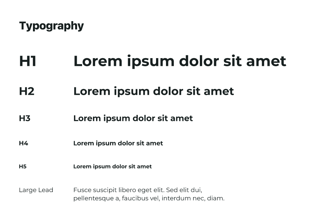 Image of Figma design system typography.